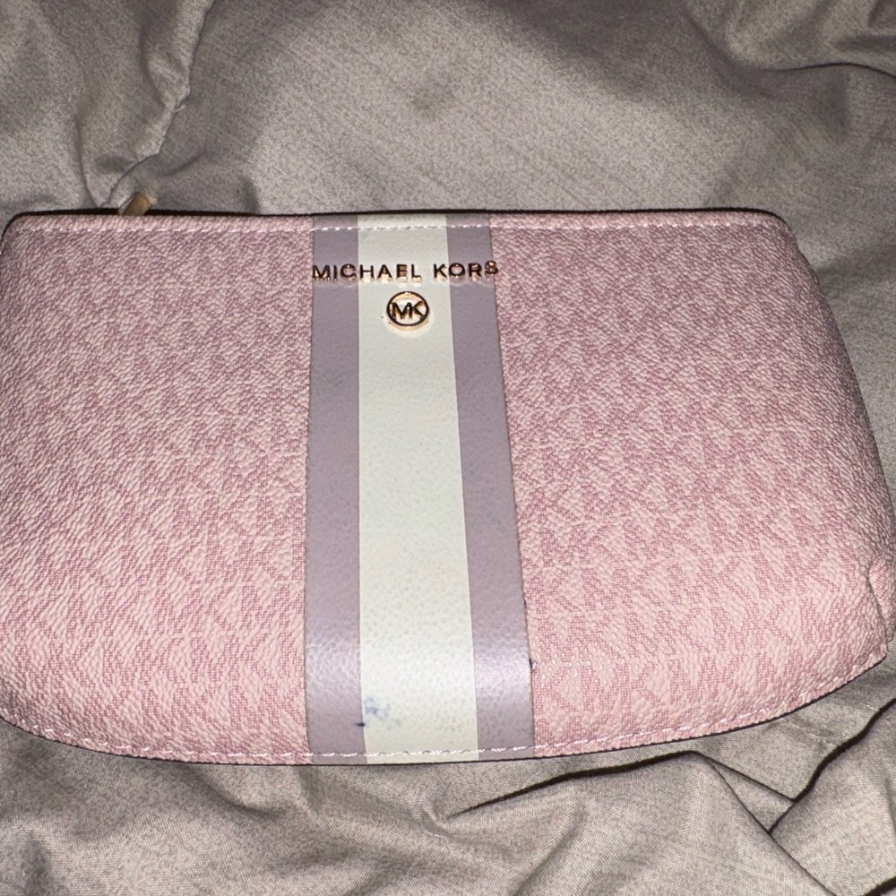 Michael Kors Pink and White Clutch